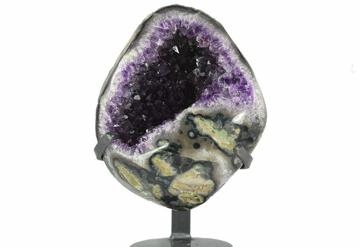 Amethyst Geode With Metal Stand - Uruguay #126135